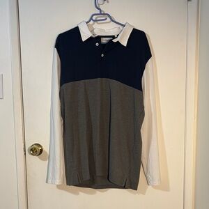 Men’s XL Colourblock Long Sleeve Polo Shirt